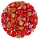 Czech 2-hole Cabochon beads 6mm Opaque Red Full Light AB